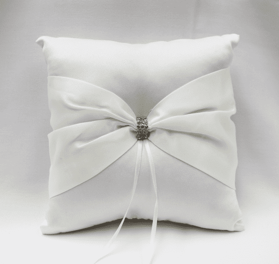Ivory Pleat Sparkle Ring Pillow - Was £7.60 For 1!