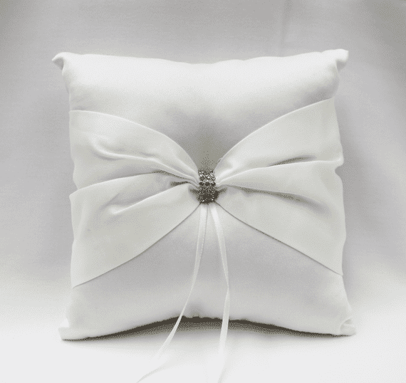 Ivory Pleat Sparkle Ring Pillow - Was £7.60 For 1! -- IMA Trading Ltd
