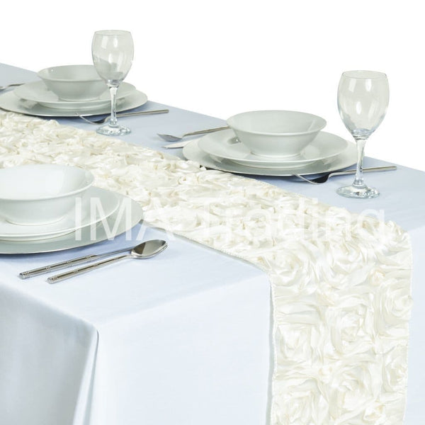 Ivory Rosette Table Runner