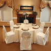 IVORY ROUND TOP POLYESTER CHAIR COVER