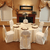 IVORY ROUND TOP POLYESTER CHAIR COVER
