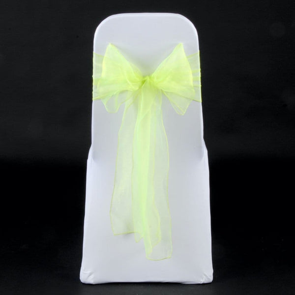 Lime green organza sashes bow 18cm