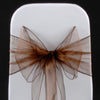 MOCHA BROWN ORGANZA SASH 23cm - BUNDLE DEAL 100 SASHES