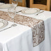 Mocha Flocked Organza Table Runner