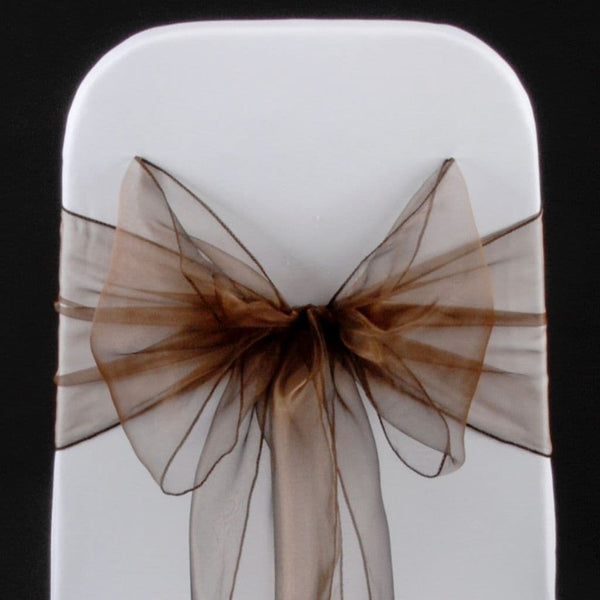 Mocha organza sashes bow 18cm