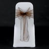 Mocha organza sashes bow 18cm