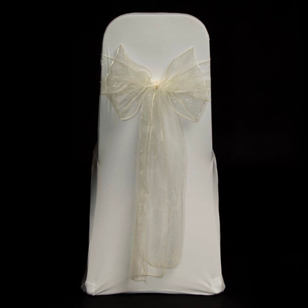 NATURAL SHIMMER ORGANZA SASH 23cm