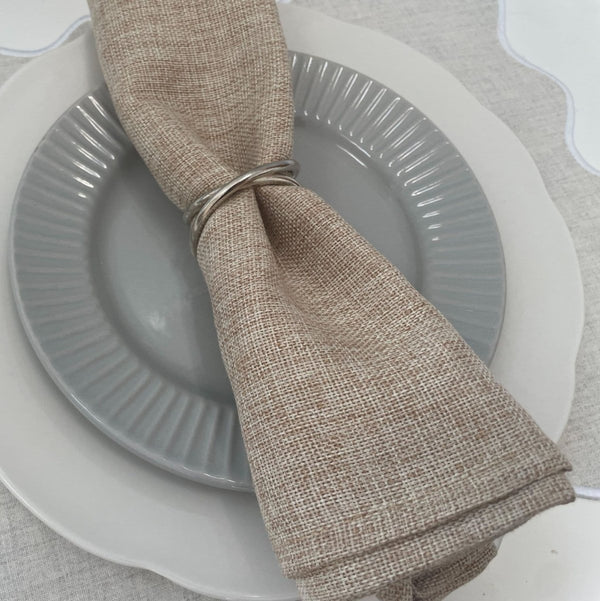 Natural Weave Wheat Burlap Linen Napkin -- IMA Trading Ltd