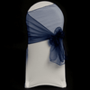 Navy Blue Organza Chair Cover Sash 35cm