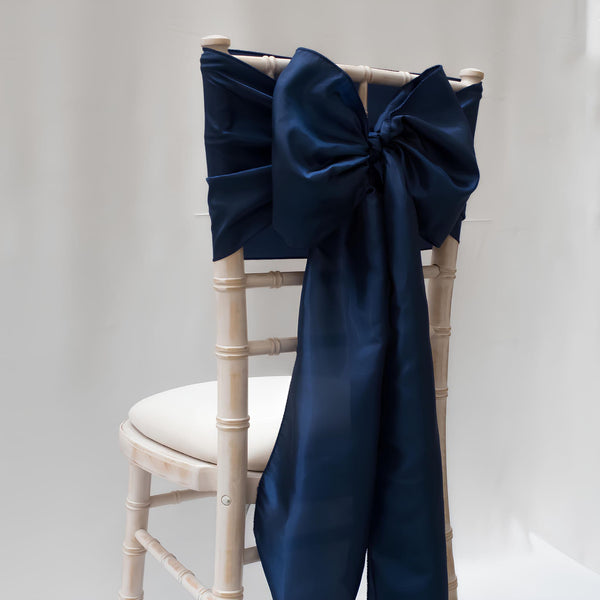 Navy Blue Taffeta Sashes