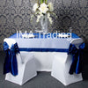 Navy Taffeta Border Organza Overlay