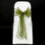 Olive green flocked organza sashes'