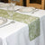 Olive Green Flocked Organza Table Runner