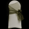 Olive Green Organza Chair Cover Sash 35cm