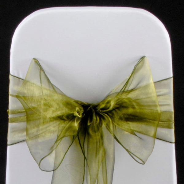 OLIVE GREEN ORGANZA SASH 23cm
