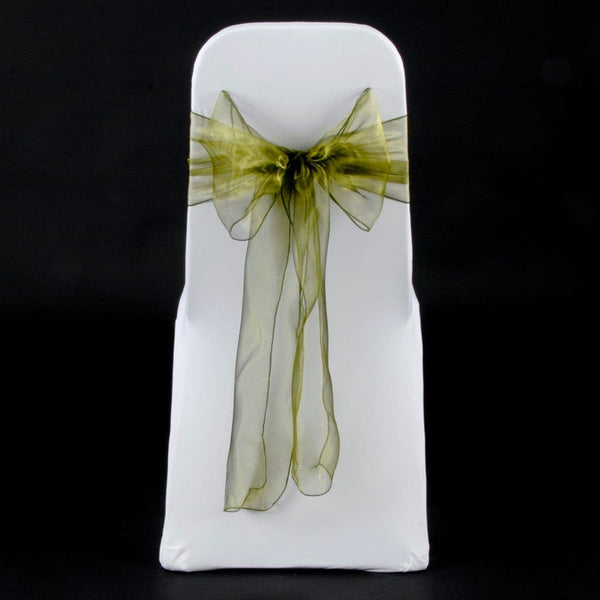 OLIVE GREEN ORGANZA SASH 23cm