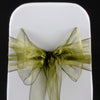 Olive green organza sashes bow 18cm