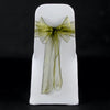 Olive green organza sashes bow 18cm
