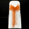 Orange flocked organza sashes'