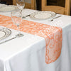Orange Flocked Organza Table Runner