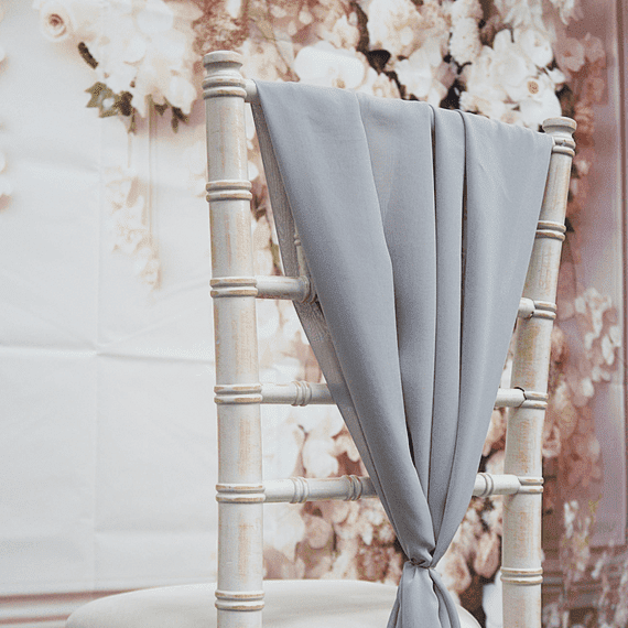 Pale Grey Chiffon Vertical Drape (pack Of 5) -- IMA Trading Ltd