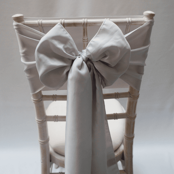 Pale Silver Crepe Sash