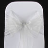 PALE SILVER ORGANZA SASH 23cm