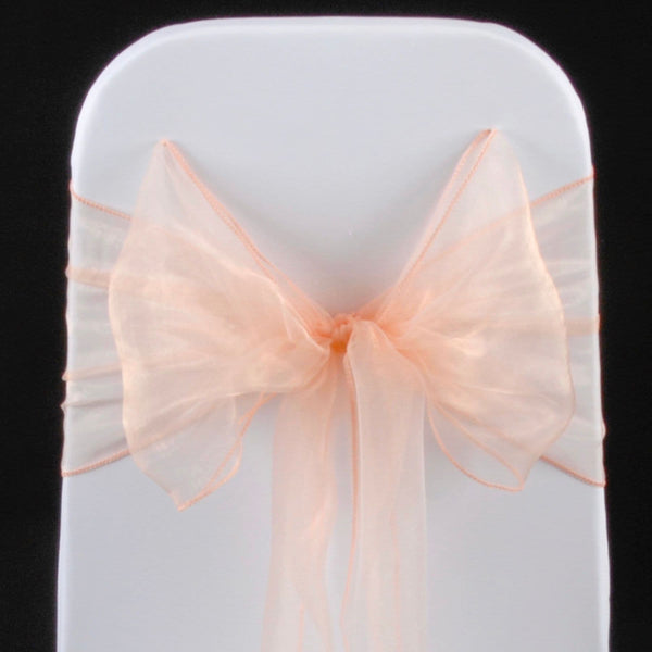 PEACH ORGANZA SASH 23cm