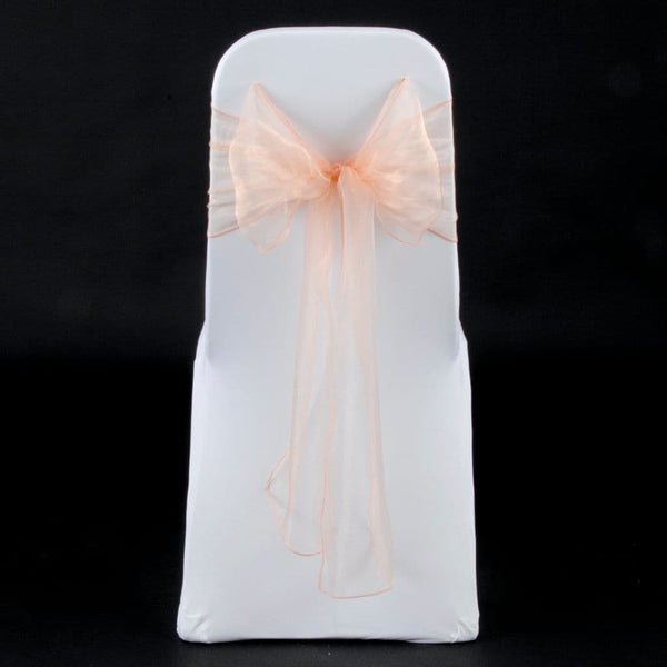 PEACH ORGANZA SASH 23cm