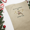 Personalised Christmas Reindeer Linen Stocking