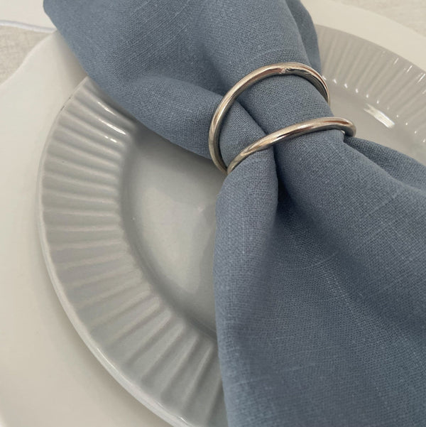 Premium Dusty Blue Soft-Feel Linen Napkin