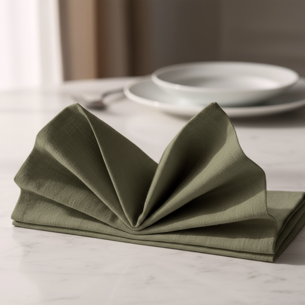 Premium Olive Sage Soft-feel Linen Napkin