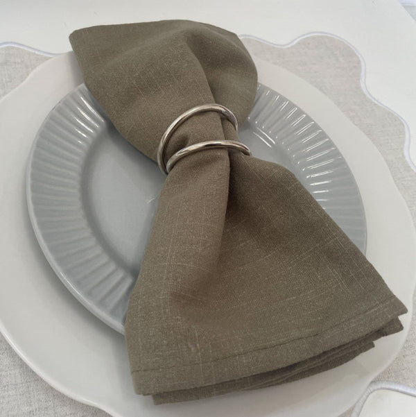 Premium Olive Sage Soft - feel Linen Runner -- IMA Trading Ltd