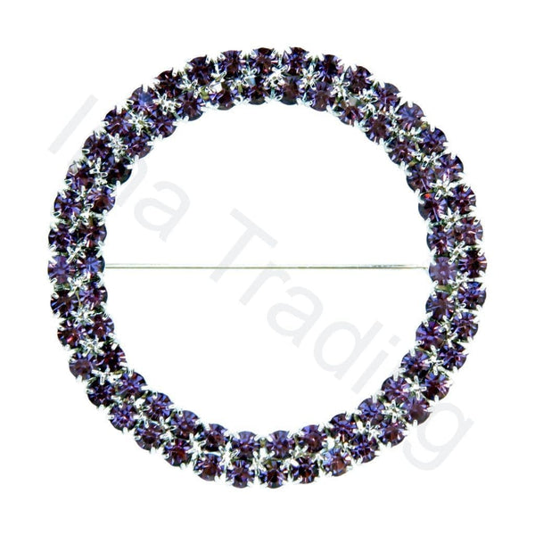 Purple Diamante buckles / brooches