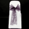 Purple flocked organza sashes'
