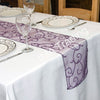 Purple Flocked Organza Table Runner