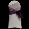 Purple Organza Chair Cover Sash 35cm