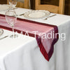 PURPLE RED TAFFETA EDGED ORGANZA TABLE RUNNER - WAS £2.59!