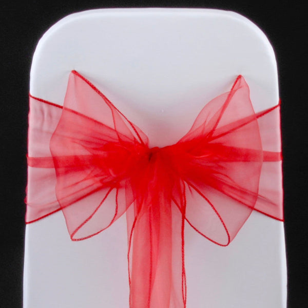 RED ORGANZA SASH 23cm