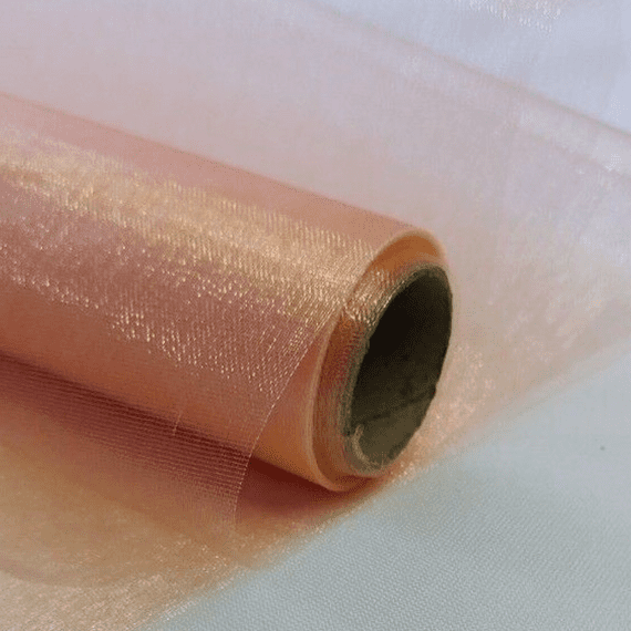 Rose Gold Light Organza Fabric Roll 29cm X 25m -- IMA Trading Ltd