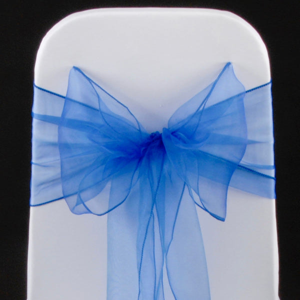 ROYAL BLUE ORGANZA SASH 23cm - BUNDLE DEAL 100 SASHES