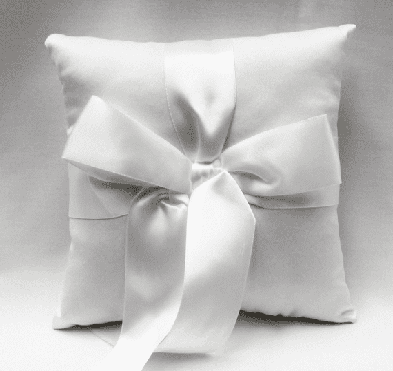 Satin White Bow White Ring Bearer Pillow - Was £7.60 For 1!