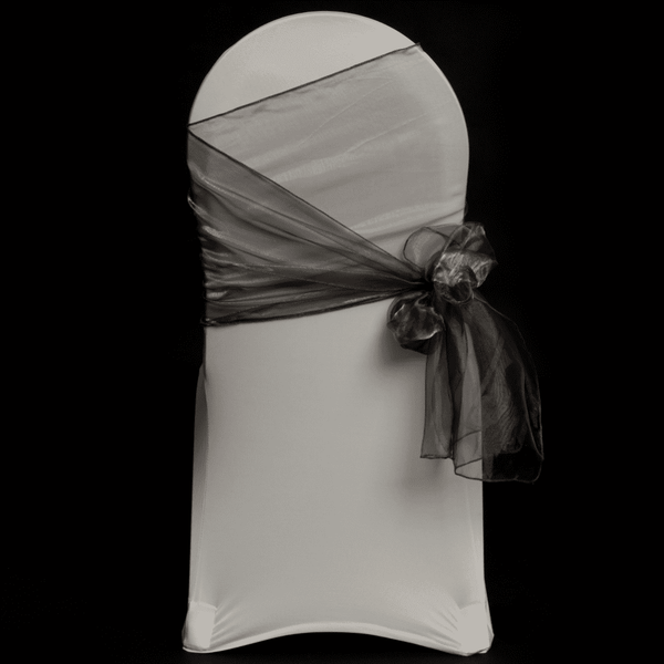 Silver Organza Chair Cover Sash 35cm