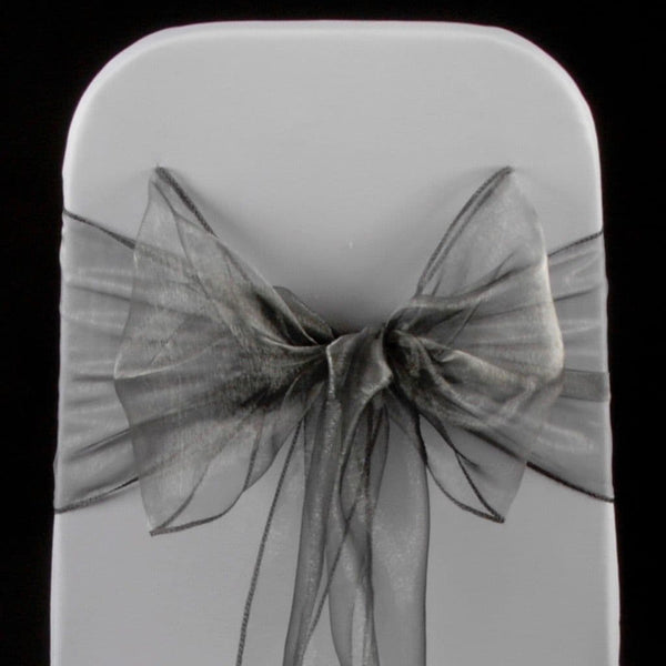 SILVER ORGANZA SASH 23cm