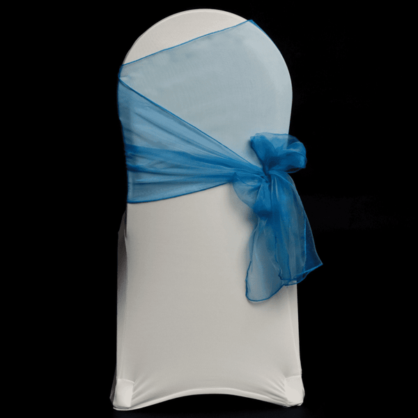 Turquoise Organza Chair Cover Sash 35cm