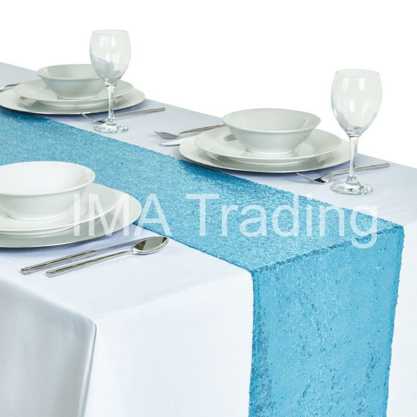 Turquoise Sequin Table Runner - WAS £9.09!