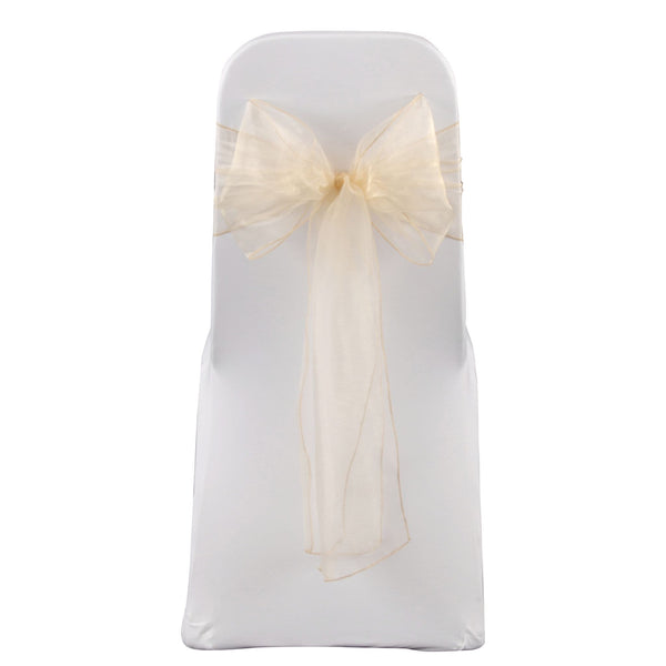 VINTAGE GOLD ORGANZA SASH 23cm