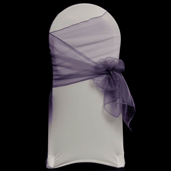 Violet Organza Chair Cover Sash 35cm