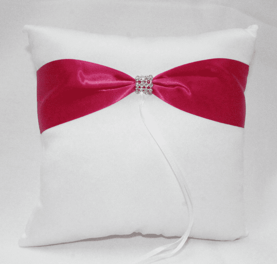 White And Fuchsia Ring Bearer Pillow - Was £7.60 For 1!