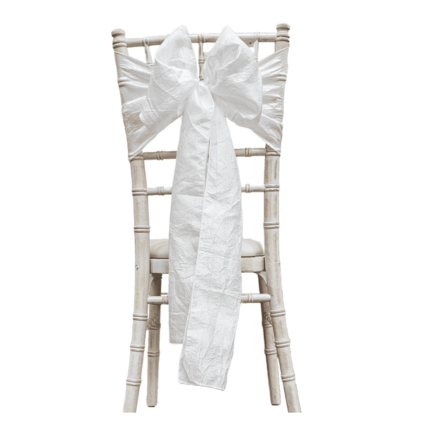 White Crushed Taffeta Sash
